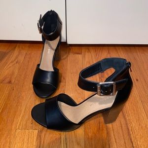 Black madden girl shoes with brown heels